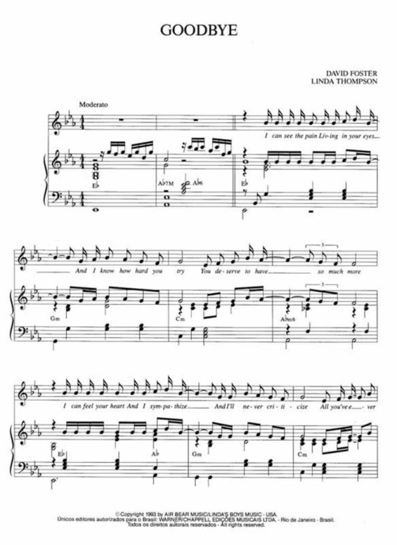 Partitura da música Goodbye v.5