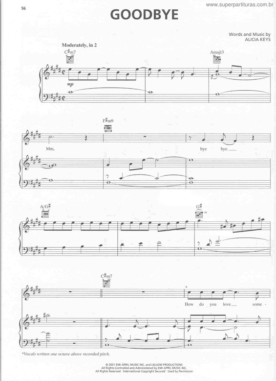 Partitura da música Goodbye v.9