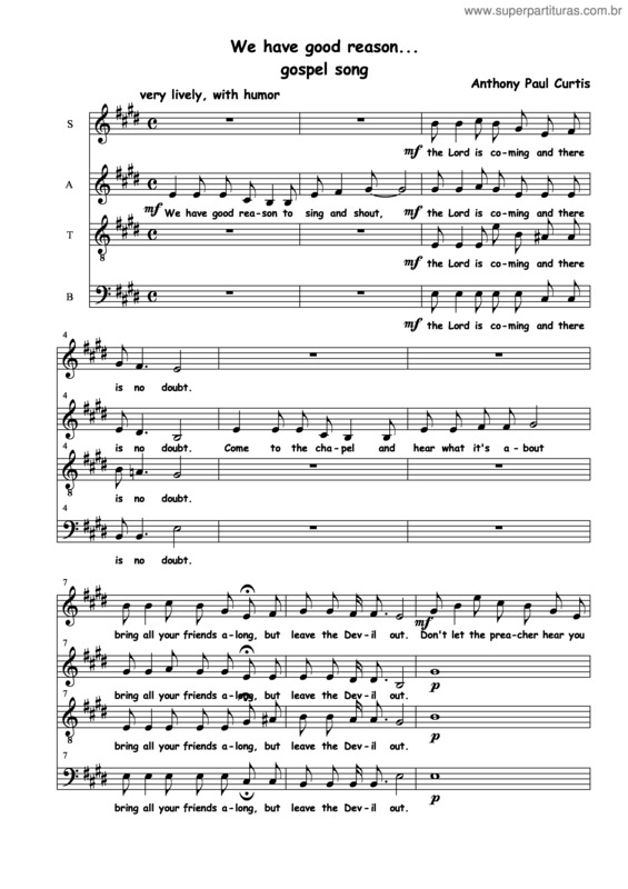 Partitura da música Gospel Song