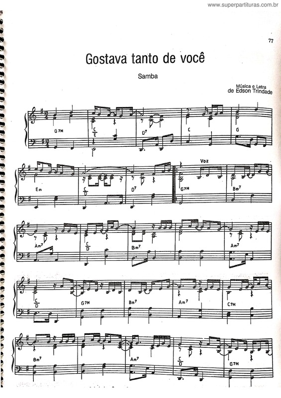 Partitura da música Gostava Tanto De Você v.15