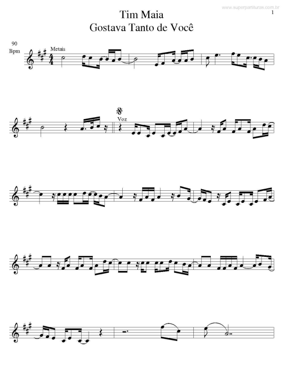 Partitura da música Gostava Tanto de Você v.3