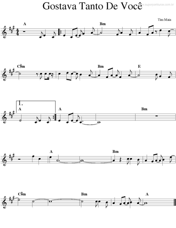 Partitura da música Gostava Tanto de Você v.4