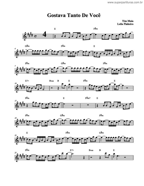 Partitura da música Gostava Tanto De Você v.7