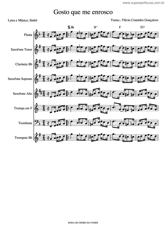 Partitura da música Gosto Que Me Enrosco – Sinhô
