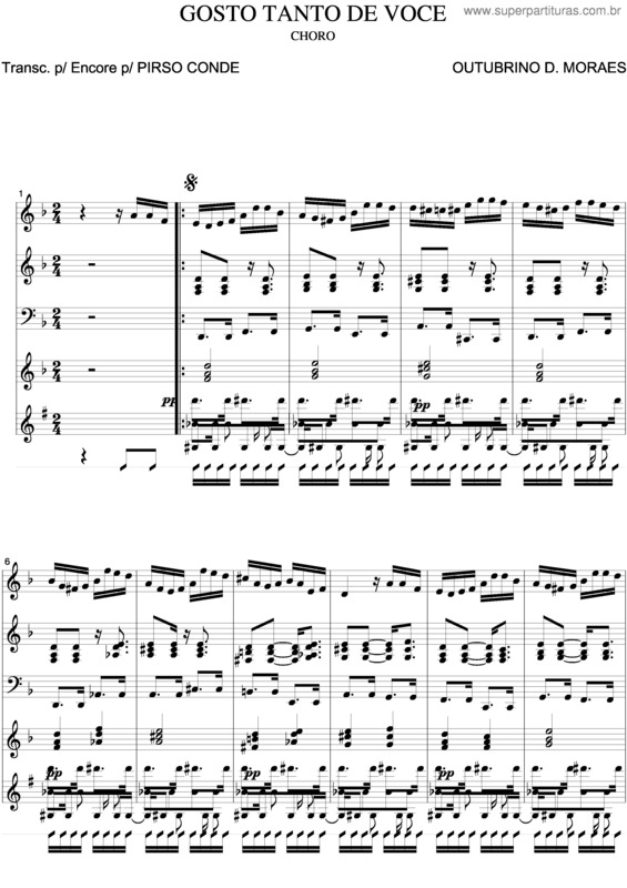 Partitura da música Gosto Tanto De Você v.3