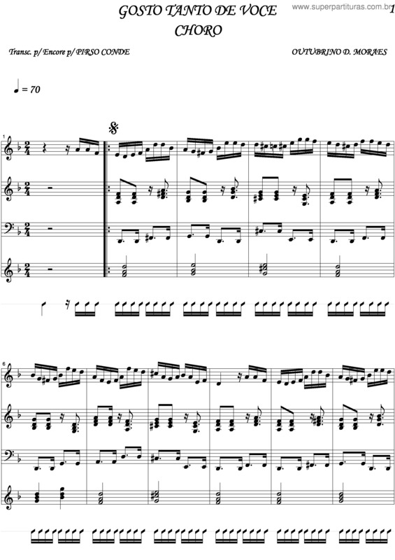 Partitura da música Gosto Tanto De Você v.5