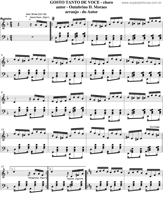 Partitura da música Gosto Tanto De Você v.7