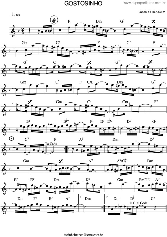 Partitura da música Gostosinho