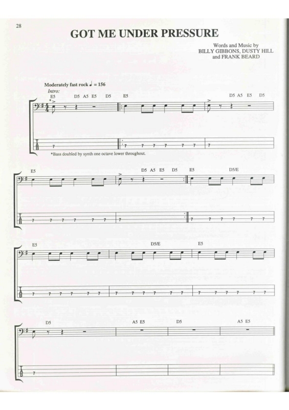 Partitura da música Got Me Under Pressure v.4