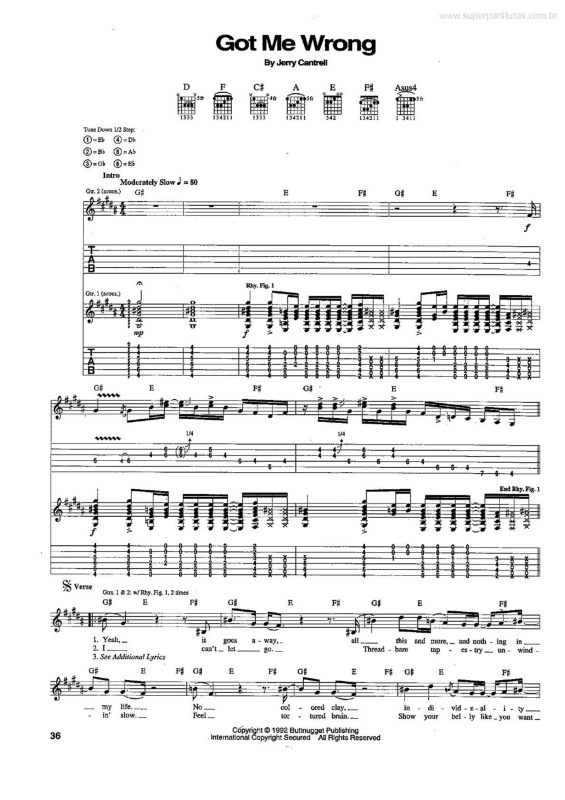 Partitura da música Got Me Worng