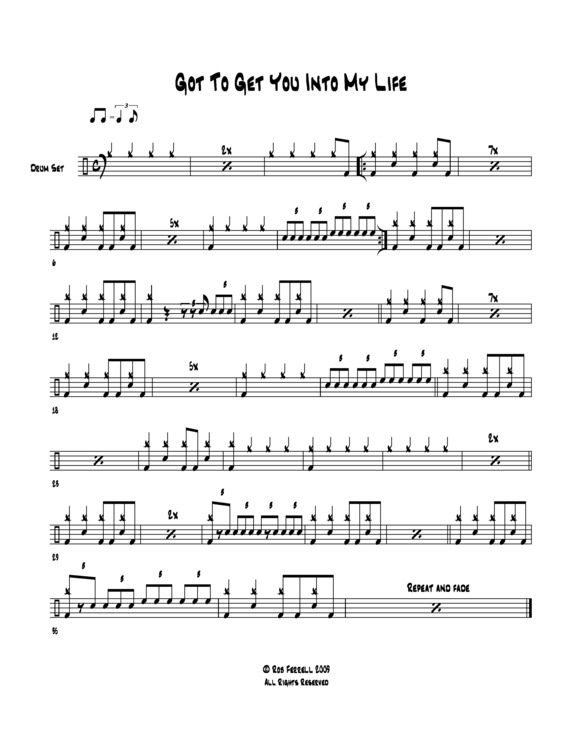 Partitura da música Got To Get You Into My Life v.4