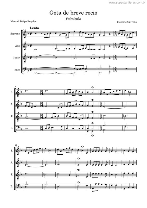 Partitura da música Gota De Breve Rocio