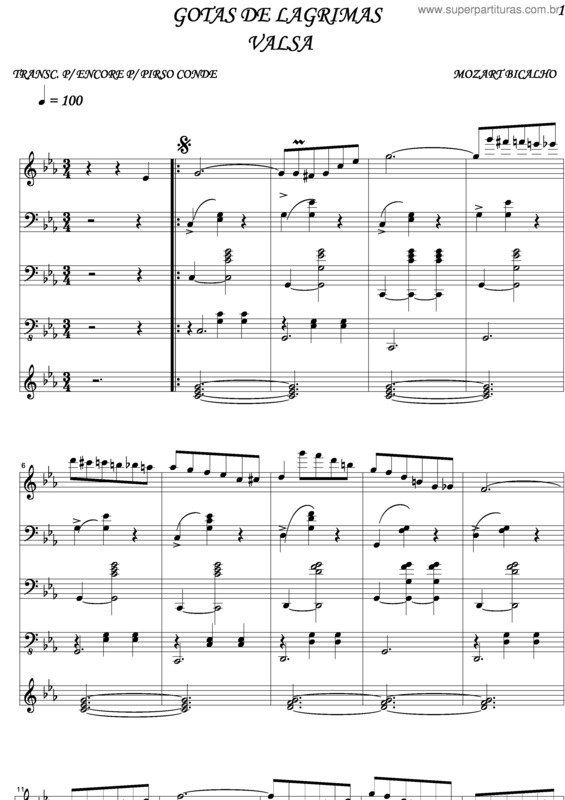 Partitura da música Gotas De Lagrimas v.3