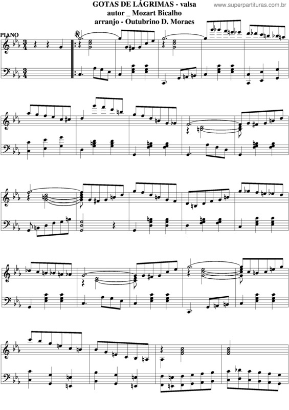 Partitura da música Gotas De Lágrimas v.4
