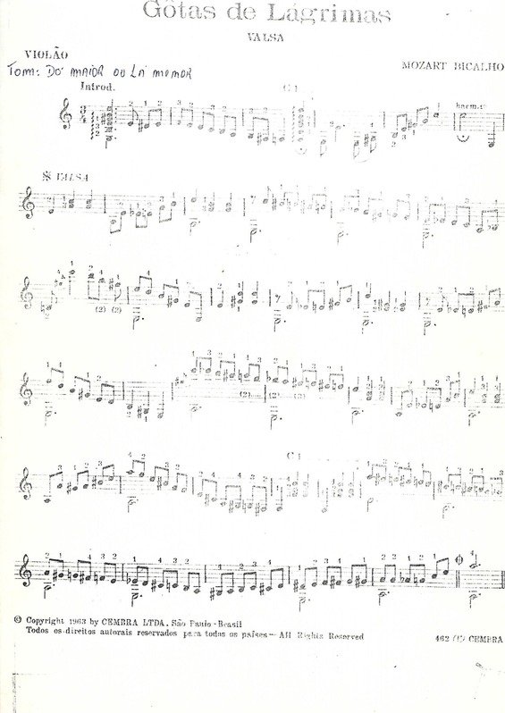 Partitura da música Gotas De Lágrimas v.5