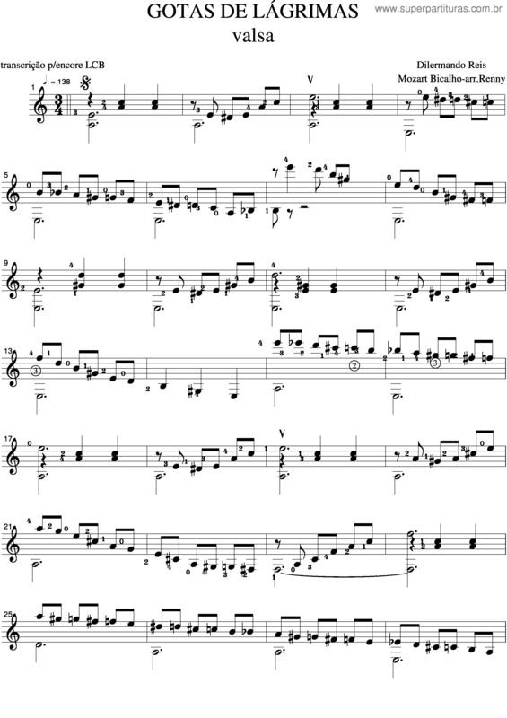 Partitura da música Gotas De Lágrimas