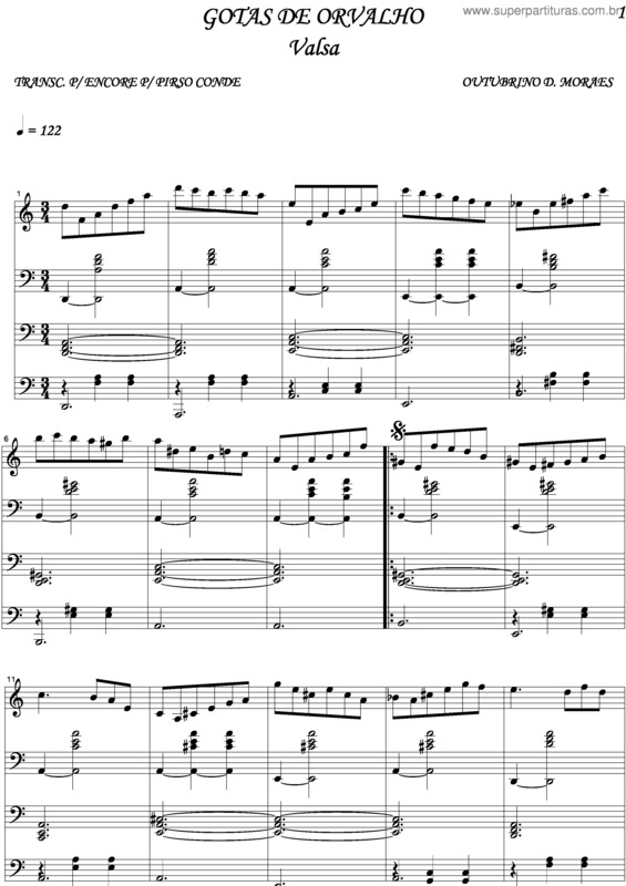 Partitura da música Gotas De Orvalho 