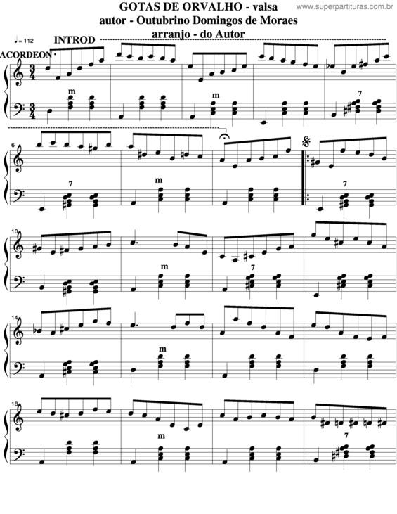 Partitura da música Gotas De Orvalho v.2