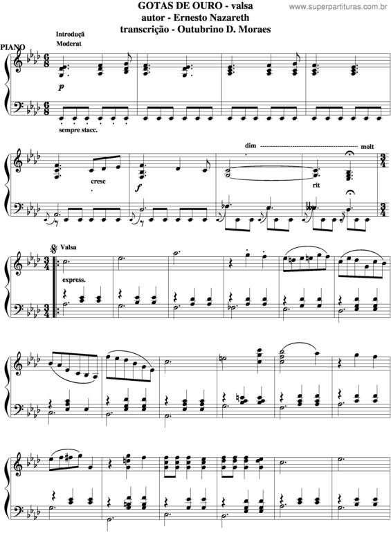 Partitura da música Gotas De Ouro v.3