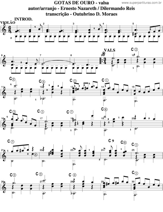 Partitura da música Gotas De Ouro v.4