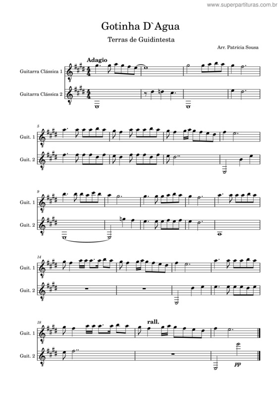 Partitura da música Gotinha De Água – Unknown Author