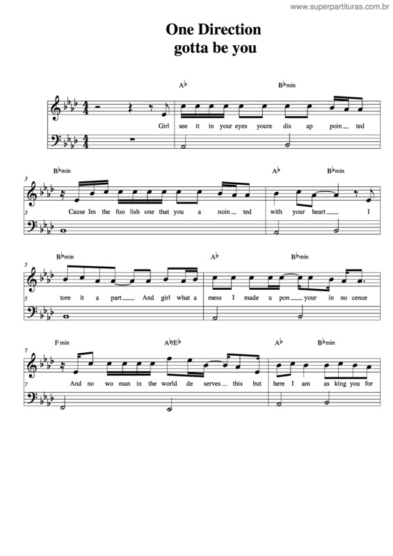 Partitura da música Gotta Be You v.2