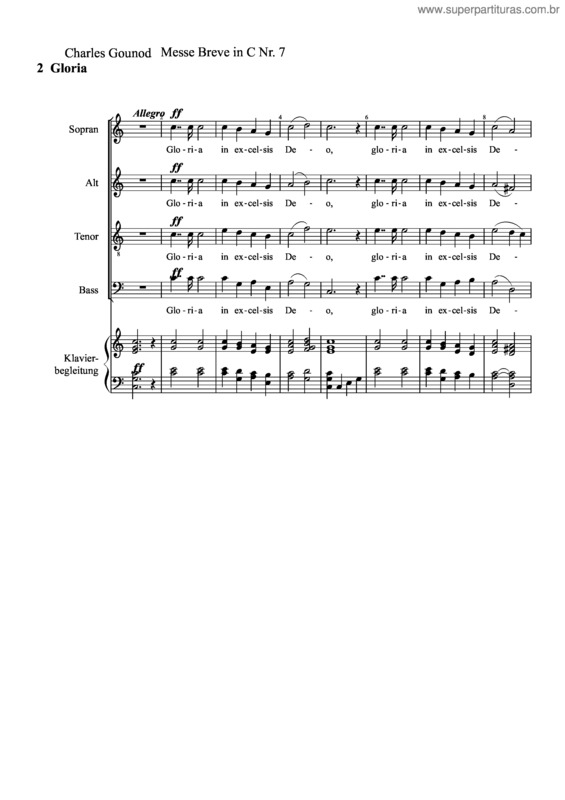 Partitura da música Gounod – Messe Brève In C – 2 Gloria