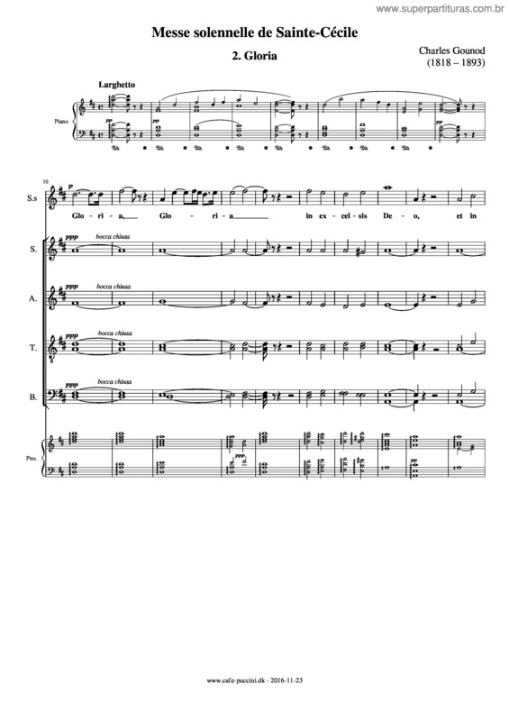 Partitura da música Gounod Messe Sainte–Cécile Gloria