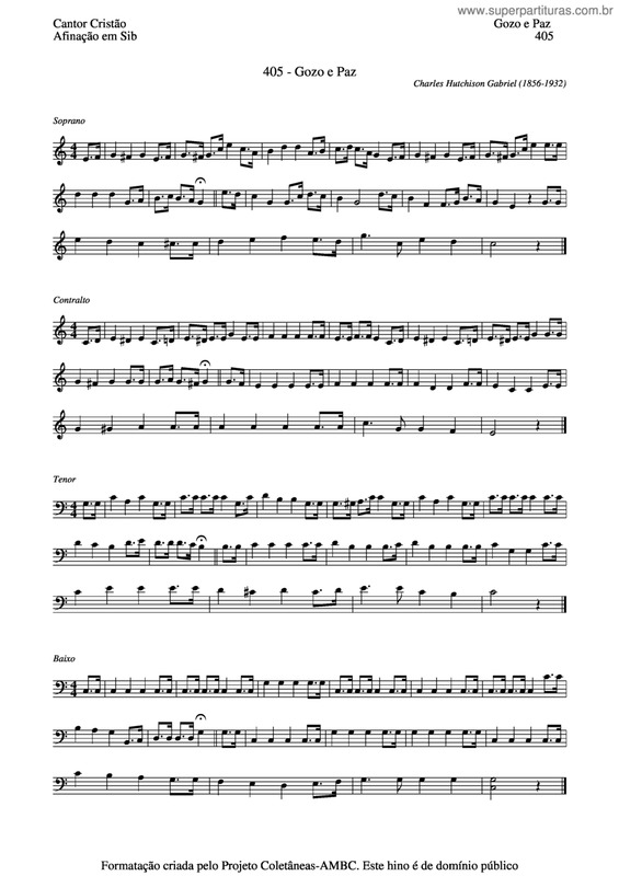 Partitura da música Gozo E Paz v.3