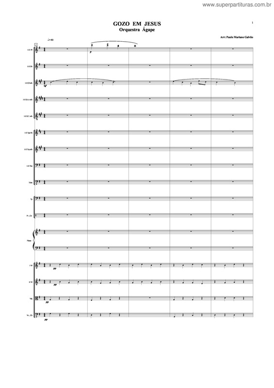 Partitura da música Gozo Em Jesus