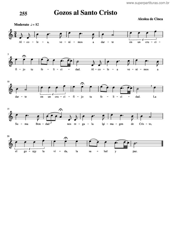 Partitura da música Gozos Al Santo Cristo