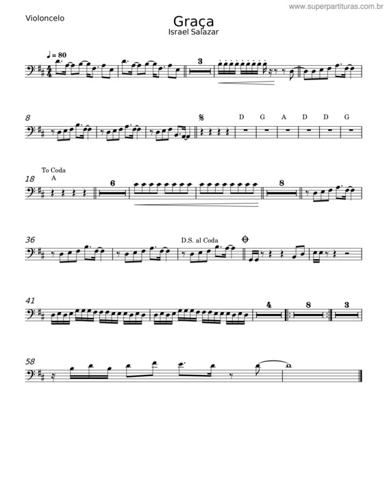 Partitura da música Graça – Israel Salazar v.2
