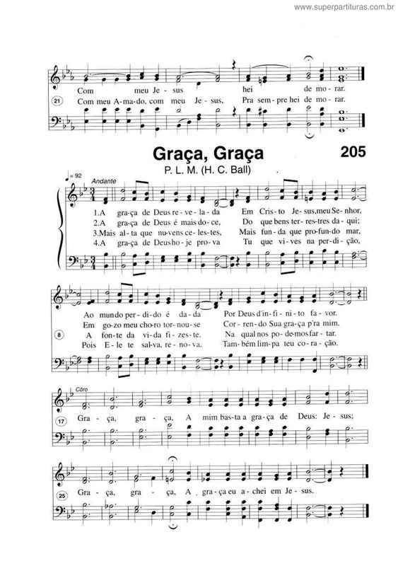 Partitura da música Graça, Graça