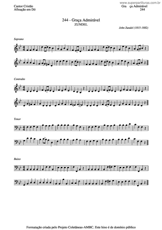 Partitura da música Graça Admirável v.2