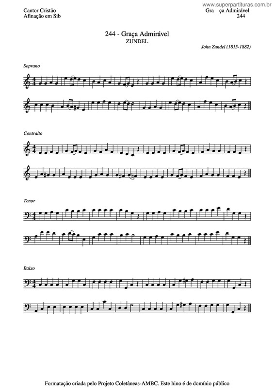 Partitura da música Graça Admirável v.3