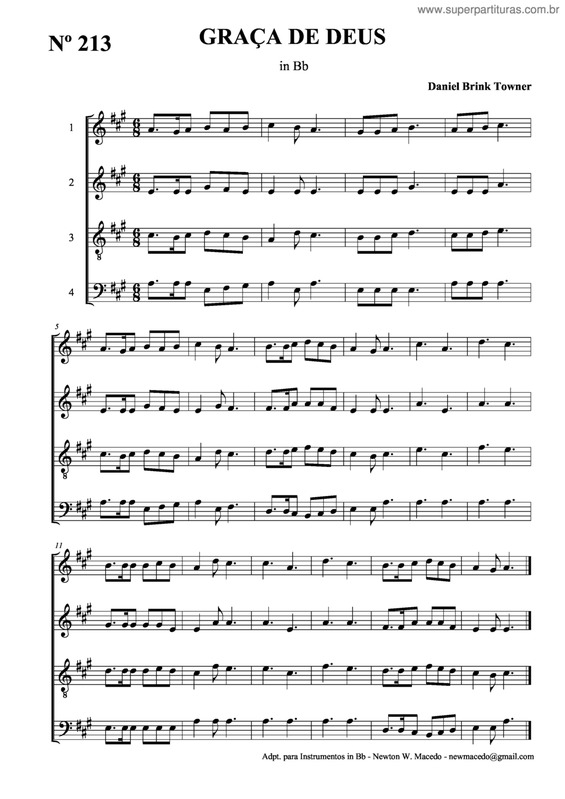 Partitura da música Graça De Deus v.2