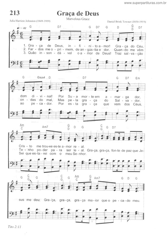 Partitura da música Graça De Deus