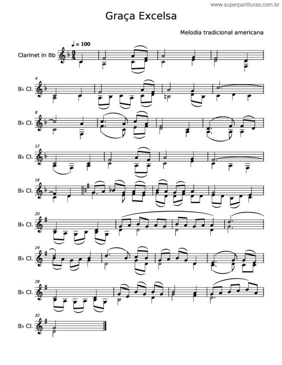 Partitura da música Graça Excelsa v.4