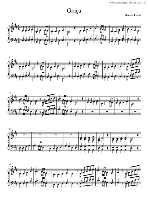 Partitura da música Graça v.5