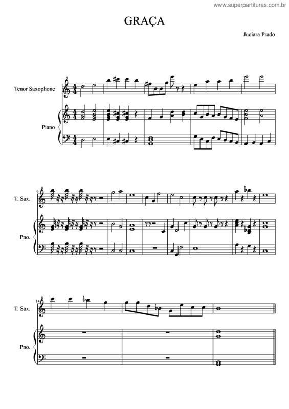 Partitura da música Graça v.6