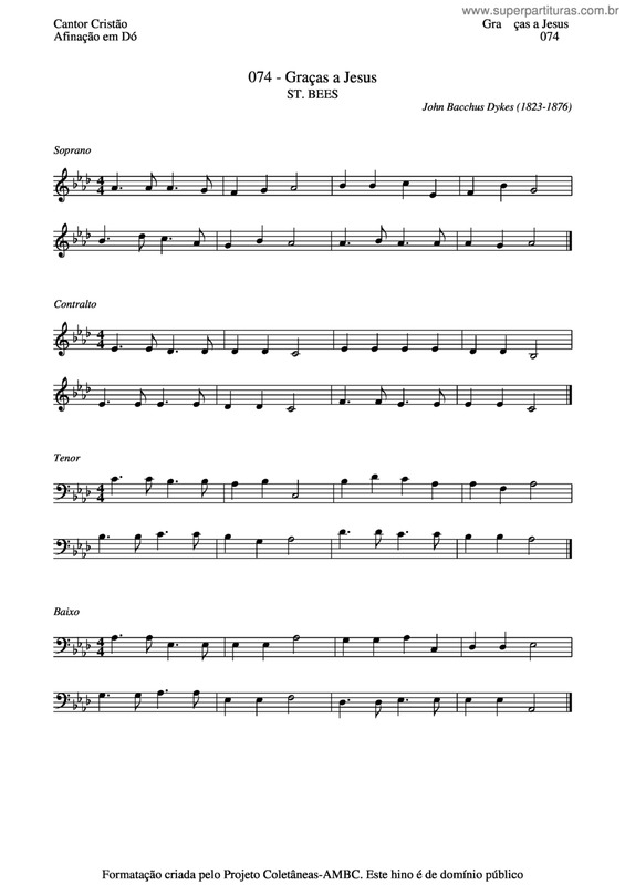 Partitura da música Graças A Jesus v.2