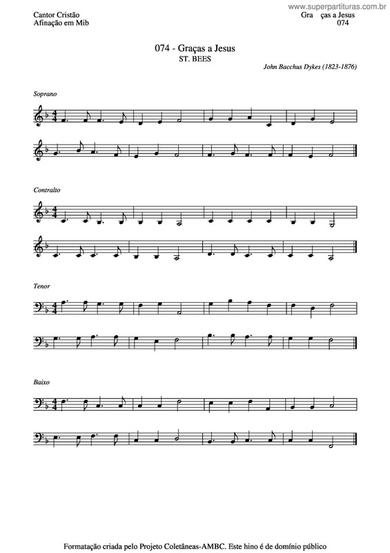 Partitura da música Graças A Jesus v.4