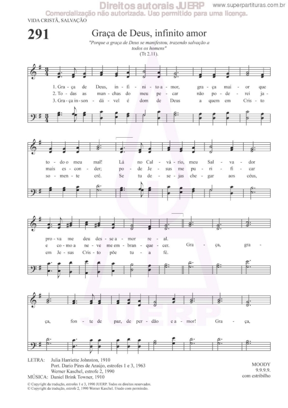 Partitura da música Graças De Deus, Infinito Amor - 291 HCC v.2