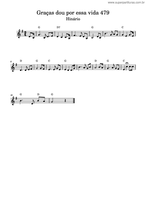 Partitura da música Graças Dou Por Essa Vida 479