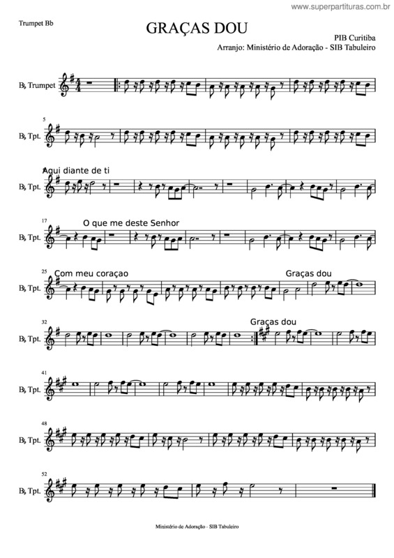 Partitura da música Graças Dou v.2