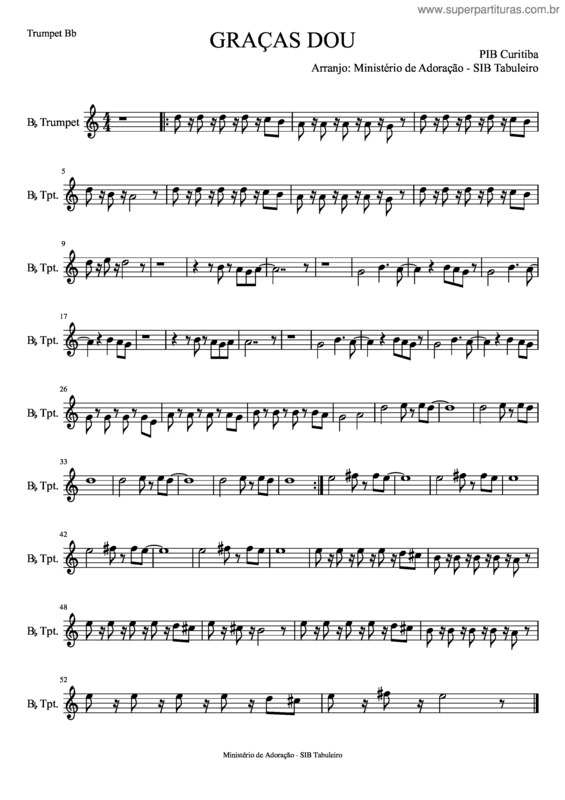 Partitura da música Graças Dou v.4