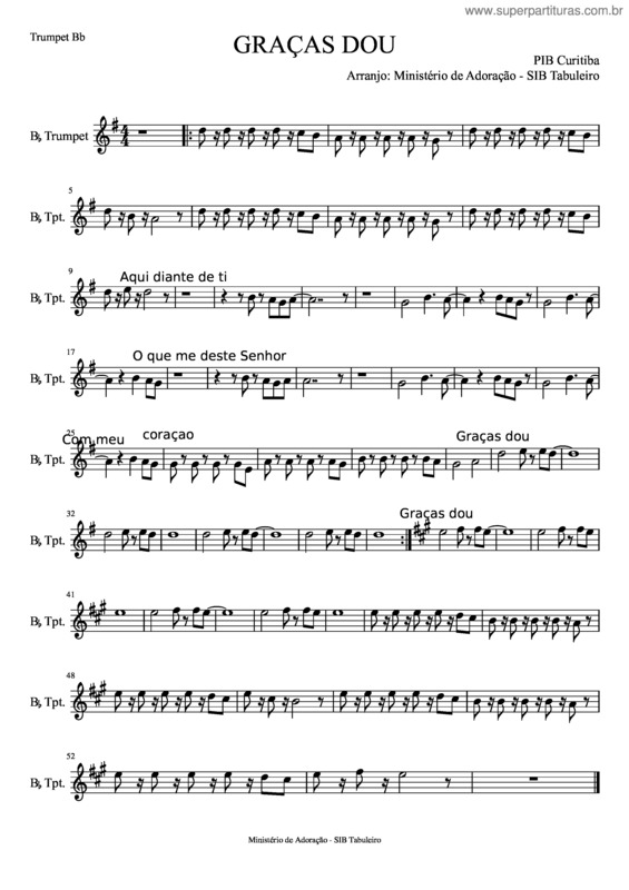 Partitura da música Graças Dou v.5