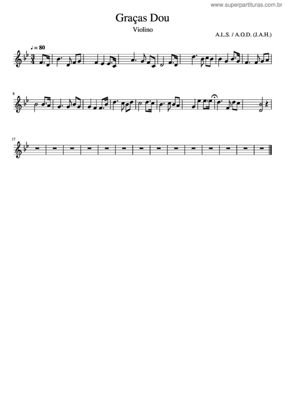 Partitura da música Graças Dou v.6