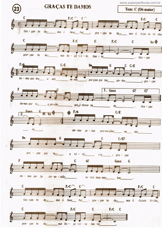 Partitura da música Graças Te Damos