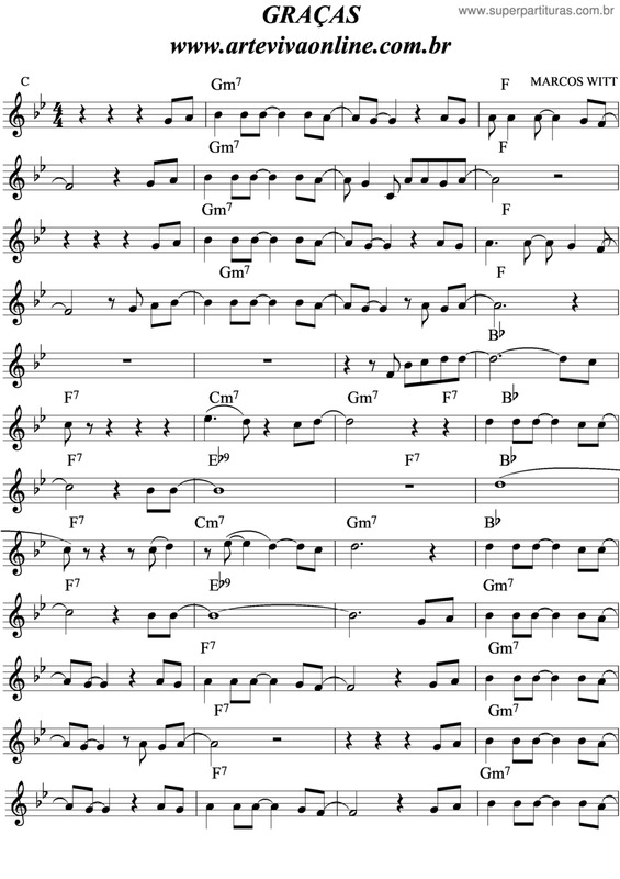 Partitura da música Graças v.2